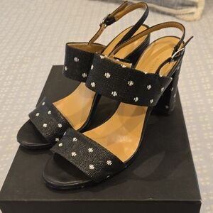 Banana Republic Black and White Sandals with Chunky Heel